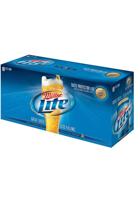 Miller Lite 18-pack chilled cans