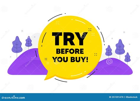 Try Before You Buy Text Special Offer Price Sign Vector Stock Vector