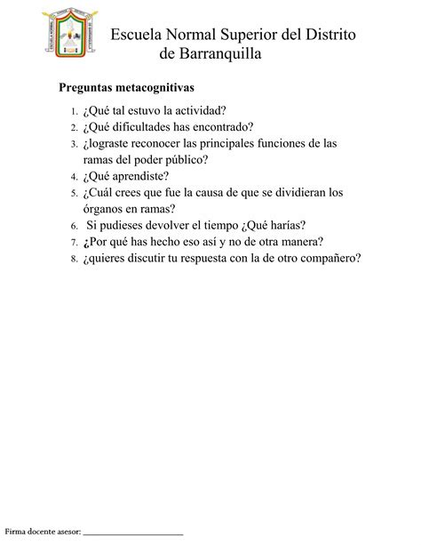 Preguntas Metacognitivas PDF