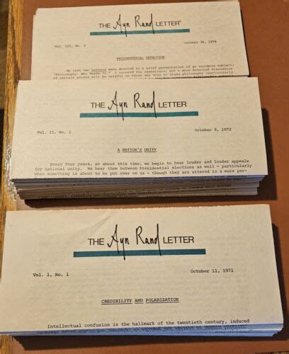 The Ayn Rand Letter Original Complete Years 1 2 EBay