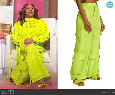 Wornontv Sherris Neon Open Knit Sweater And Utility Pants On Sherri Sherri Shepherd