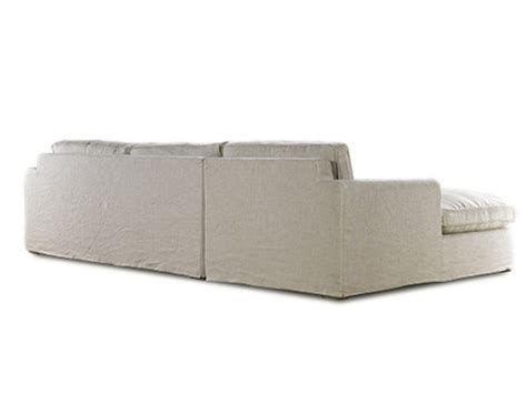 Casual Beige Belgian Linen Upholstered Deep Sectional Sofa Zin Home