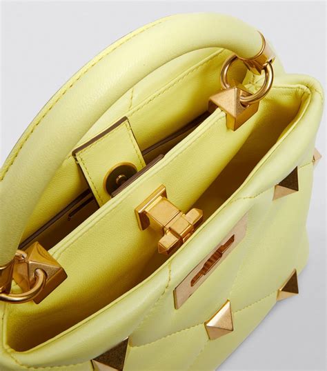 Womens Valentino Garavani Yellow Valentino Garavani Small Leather Roman