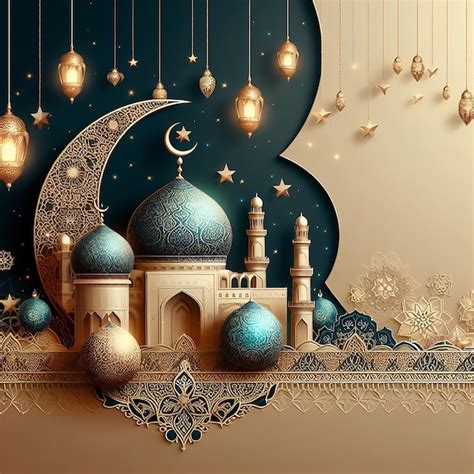 Eid Al Adha Mubarak Isl Mico Fondo Decorativo Generado Por Ai Foto