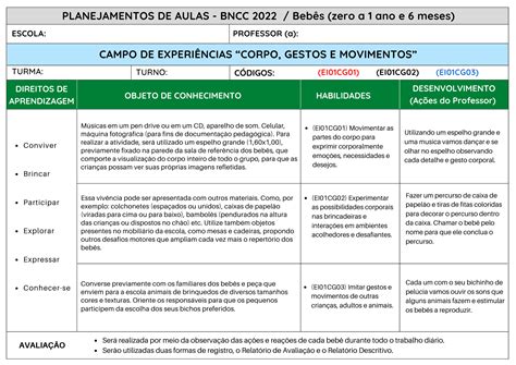 Topo Imagem Modelo De Plano De Aula De Acordo A Bncc Br