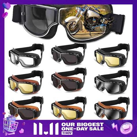 Vintage Goggles Motorcycle Goggles Glasses Cruiser Folding Goggles