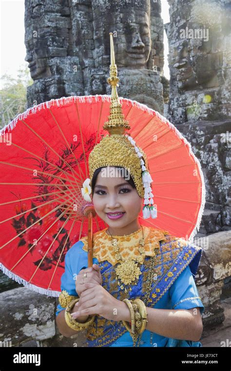 Cambodia Siem Reap Angkor Thom Bayon Temple Apsara Dancer Portrait