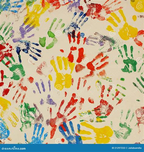 Colored Handprints Stock Image Cartoondealer