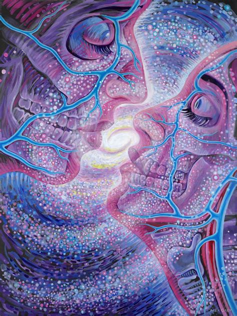 Kissing By Alex Grey