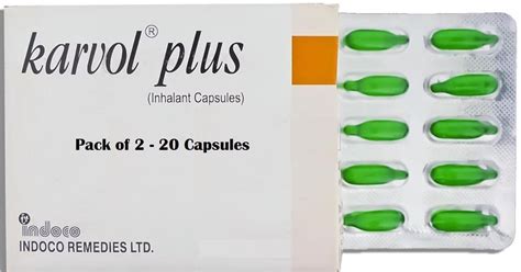 Karvol Plus Capsules Inhalant Clear Congestion Cold Cough Capsules