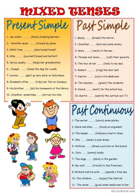 MIXED TENSES English ESL Worksheets Pdf Doc