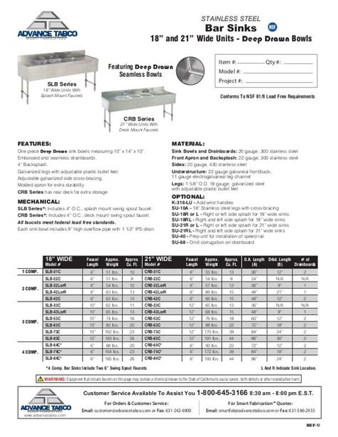 Advance Tabco Slb C X Special Value Compartment Sink