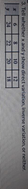 Solved 3 Tell Whether X And Y Show Direct Variation