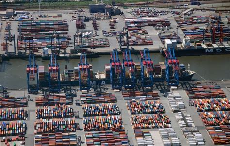 Hamburg Aus Der Vogelperspektive HHLA Container Terminal Tollerort Am