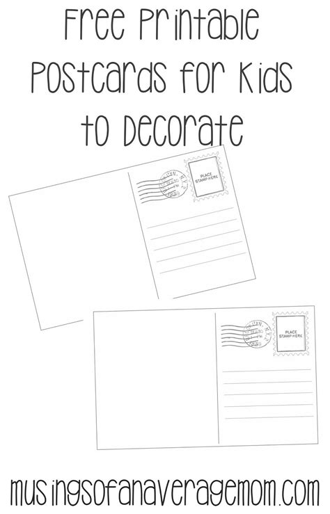 Postcard Templates | Printable Worksheets | Printable Postcards - Free ...