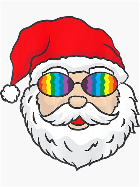 Gay Santa Claus Christmas Rainbow Lgbt Pride Premium Sticker Von TerryJohnss Redbubble
