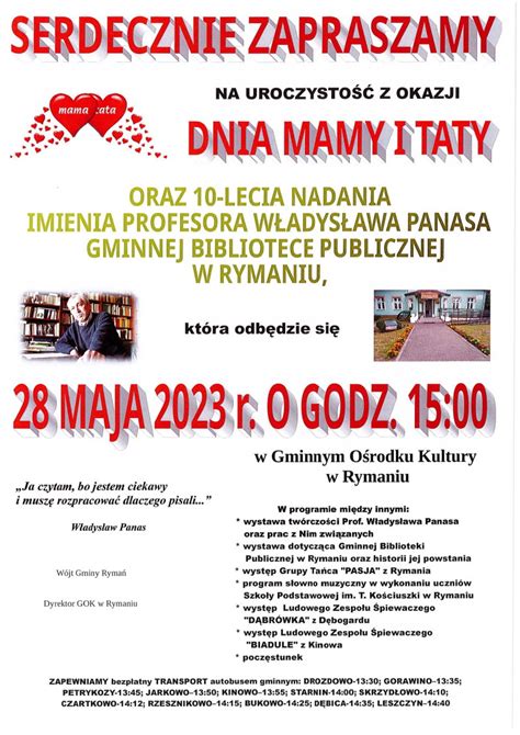 Dzień Mamy i Taty 10 lecie nadania nazwy bibliotece w Rymaniu