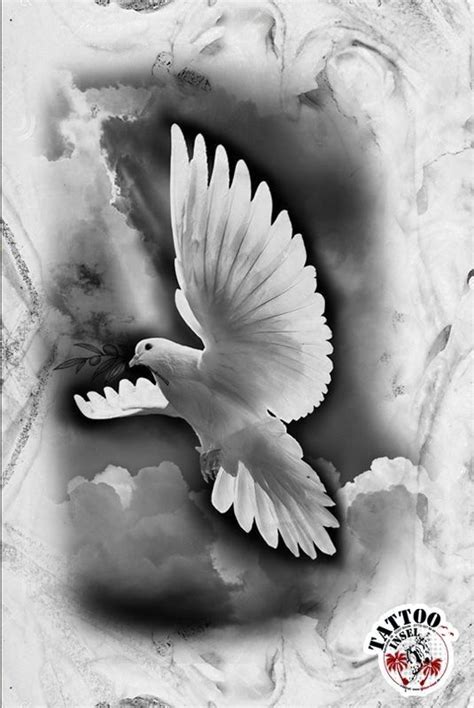 Realistic Dove Tattoo Drawing