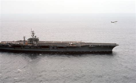 An Aerial Starboard View Of The Nuclear Powered Aircraft Carrier USS