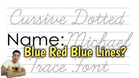 How To Install Cursive Dotted Trace Font Blu Red Blue Lines With Name