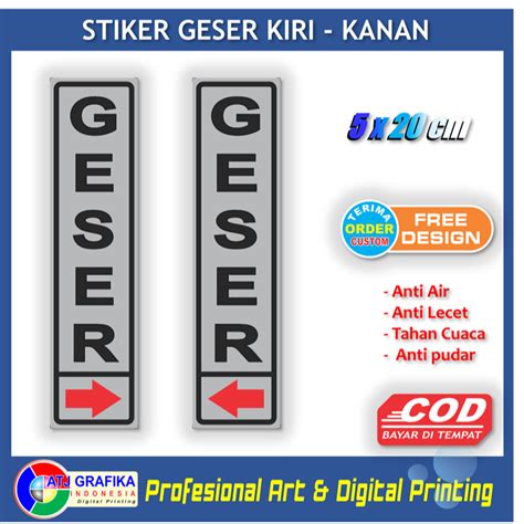 Jual Stiker Geser Kiri Kanan Petunjuk Buka Tutup Pintu Sticker Pintu