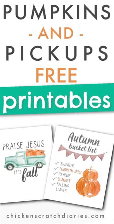 Free Printable Fall Signs: Pumpkins and Pickups » Chicken Scratch Diaries