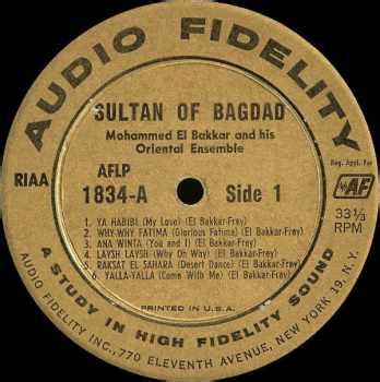 Sultan Of Bagdad Mohammed El Bakkar His Oriental Ensemble 1957