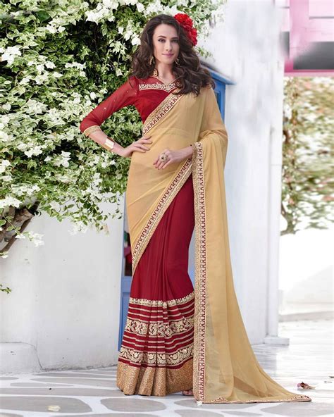 Red Net Half And Half Saree 79456 Saree Party Wear Sarees Saree Designs