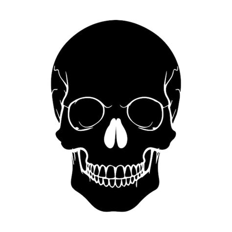 Premium Vector Skull Vector Silhouette Black Color