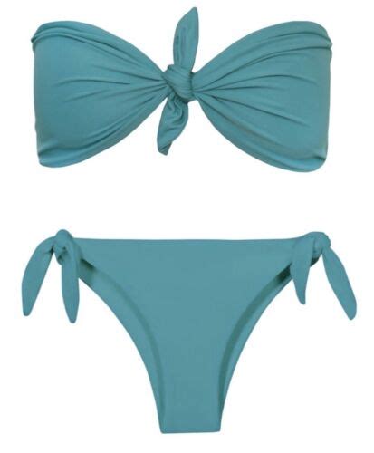 Nwt Mikoh Designer Swimwear Set Color Pool Womens Bikini Bandeau Tie