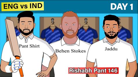 Eng Vs Ind 5th Test Day 1 Rishabh Pant 146 🔥 Ravindra Jadeja Youtube