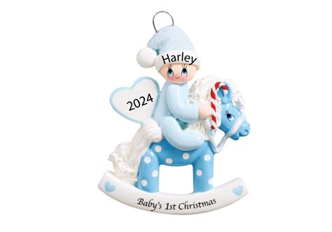 Boy Babys First Christmas Ornament Personalized Babys St