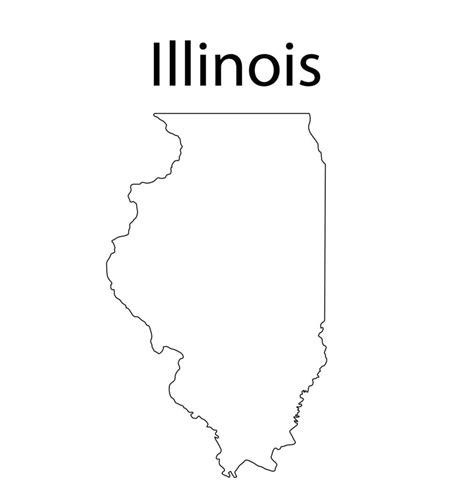 Illinois Map Line Art Vector Illustration Vector Art At Vecteezy