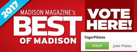 We Are On The Madison Magazine Best Of” Ballot Jules Pilates