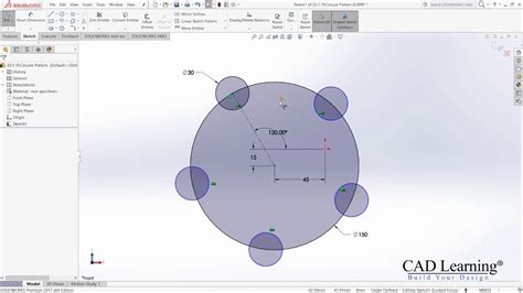 1 8 Circular Sketch Pattern SolidWorks 2017 YouTube