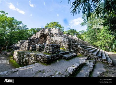 The Archaeological Maya Site Of Coba Quintana Roo Mexico North