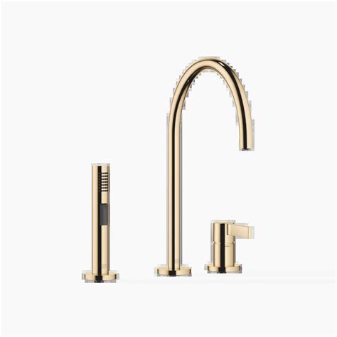 Tara Ultra Durabrass Kt Gold Kitchen Faucets Two Hole Mixer With