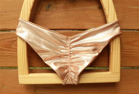 Reversible Aphrodite Cheeky Bikini Bottom In Rose Gold And Etsy