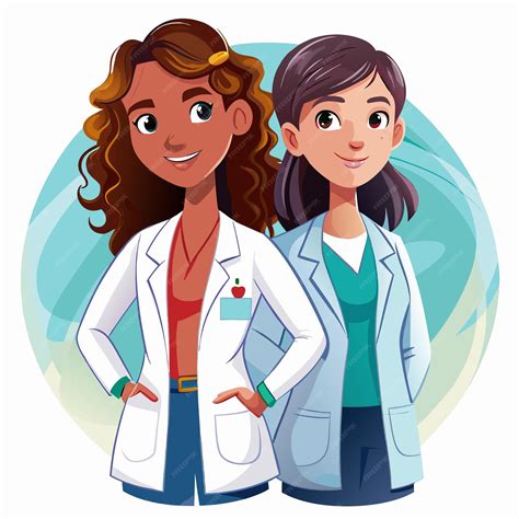 Premium Vector Cartoon Female Radiologist Colleague Medical Staff Vector