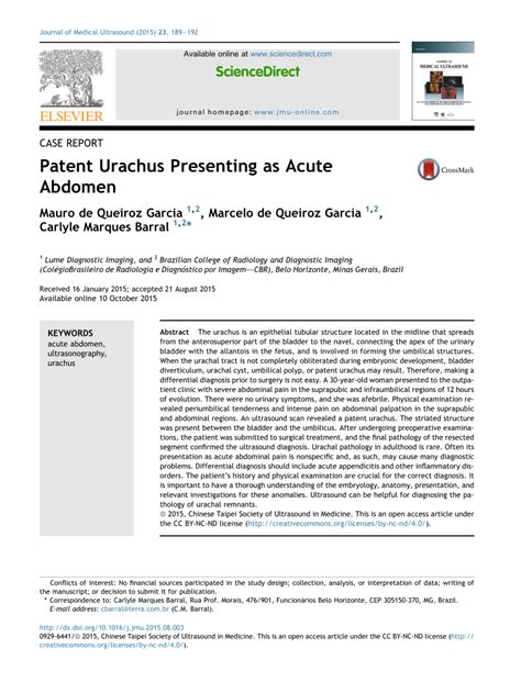 Pdf Patent Urachus Presenting As Acute Abdomen