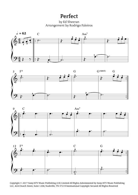 Perfect Arr Rodrigo Faleiros By Ed Sheeran Sheet Music For Easy