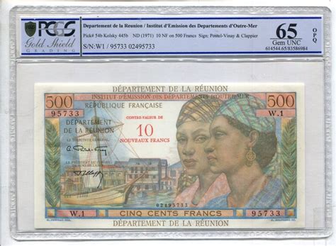 Réunion 10 Nouveaux Francs Overprint Surchargé 500 Francs Catawiki