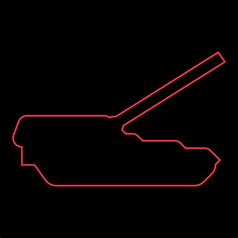 Neon Self Propelled Howitzer Artillery System Red Color Vector