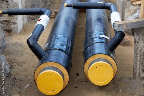 Construction And Installation Of The Pre Insulated Hot Water Pipeline And Connections To Hot