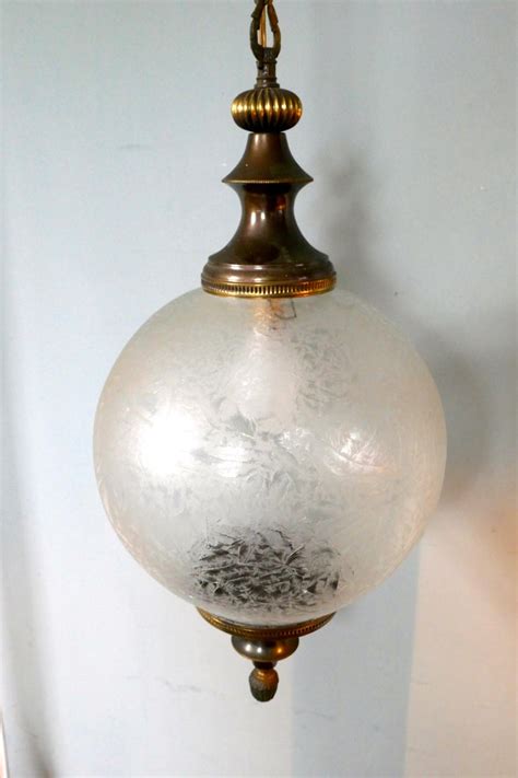 Large French Art Deco Globe Frosted Glass Hanging Pendant Light At 1stdibs French Glass