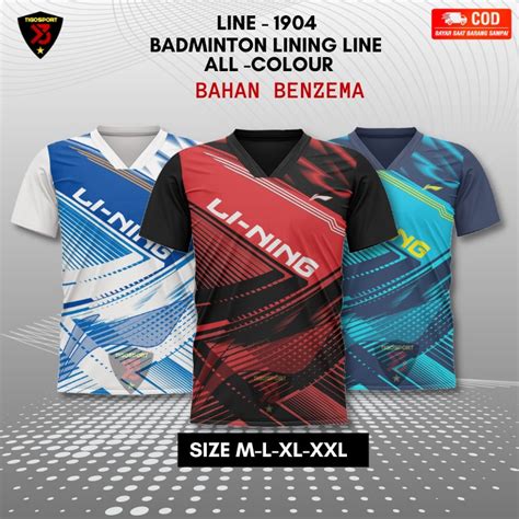 Jual LINING NAGA HITAM KAOS BADMINTON LINING TERBARU BAJU