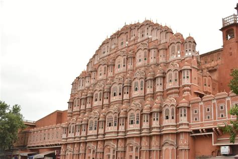 Arquitectura De Rajasthani Del Palacio De Hawa Mahal Jaipur Imagen De