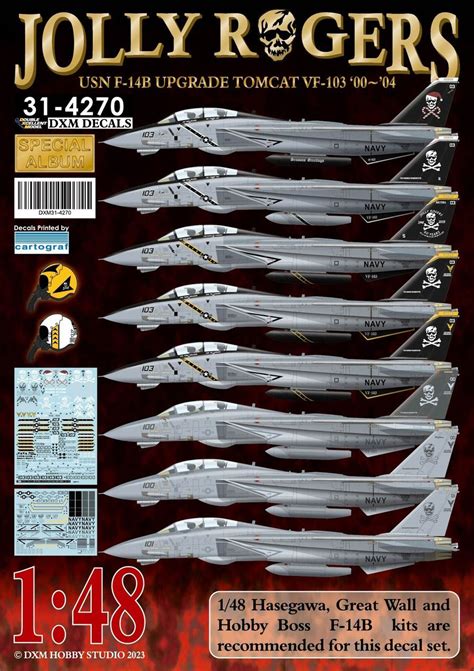 Grumman F B Tomcats Vf Jolly Rogers New Scale Decal Set