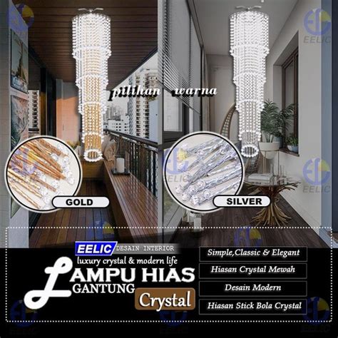 Jual Eelic Lhg Lampu Hias Gantung Akrilik Transparan Manik Crystal