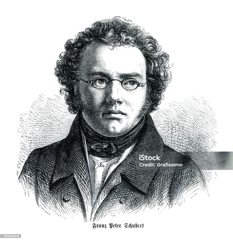 Austrian Composer Franz Peter Schubert Portrait 1897 Stock Illustration